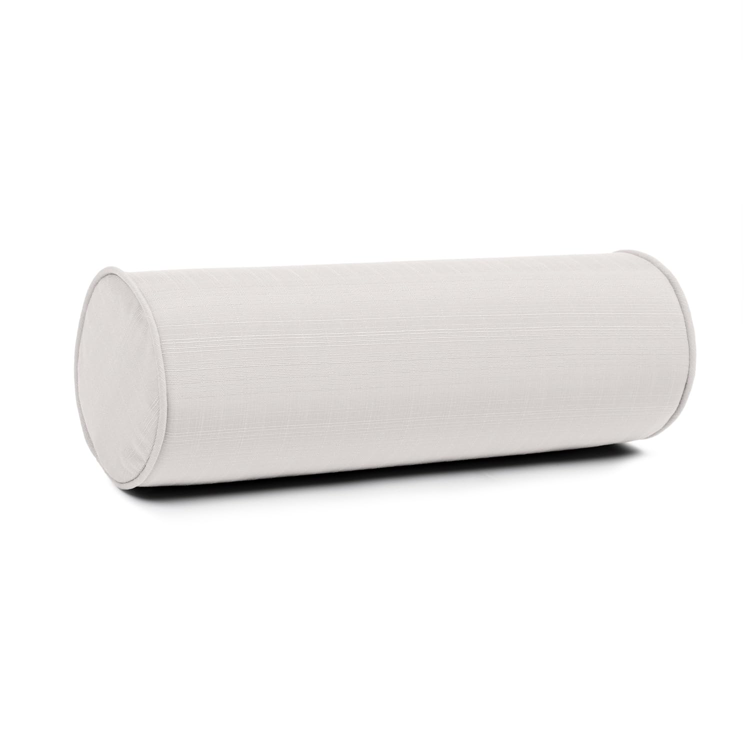 Sherry Kline Sunrise Indoor Outdoor Neck Bolster Corded Edge Filled Pillow Eggshell 6x18 Set of 2