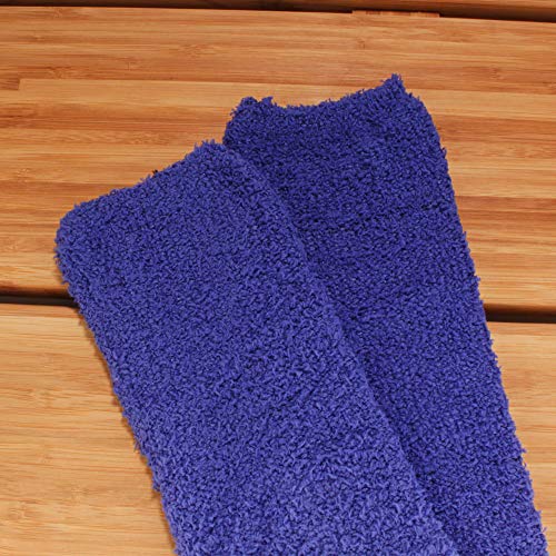 Image of BambooMN Women's Fuzzy Knee High Socks - Polka Dots and Solid Colors - 2 Sizes - 1 Pair Pack