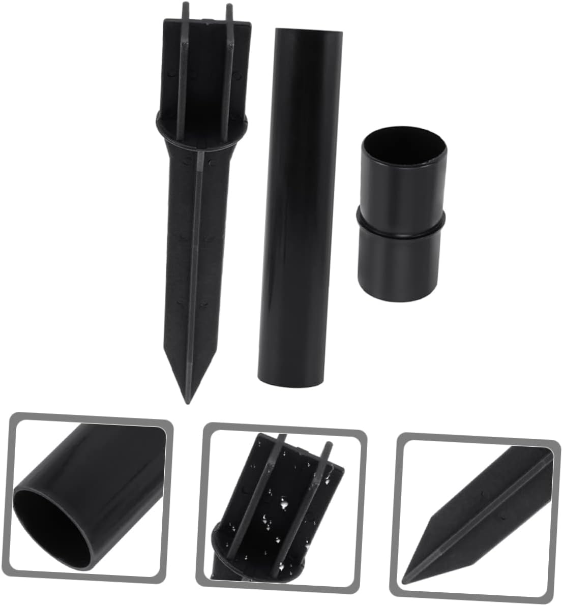 Toyvian 3-Piece Set of Plastic Solar Light Extension Poles Connectors for Outdoor Garden Lighting Landscape Lighting Accessories Compatible Solar Lights