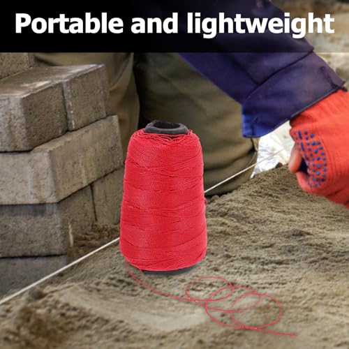 2 rollos de cuerda de nylon roja para mampostería, resistente y trenzada, 50 piezas para construcción y jardinería miniatura 7