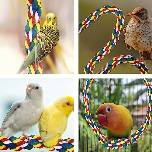Image of 23.6 Inches Colorful Rope Perch for Bird Bungee Climbing Swing Parrot (Pack of 2)