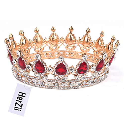 HerZii, corona da principessa con strass, tiara per matrimoni e feste