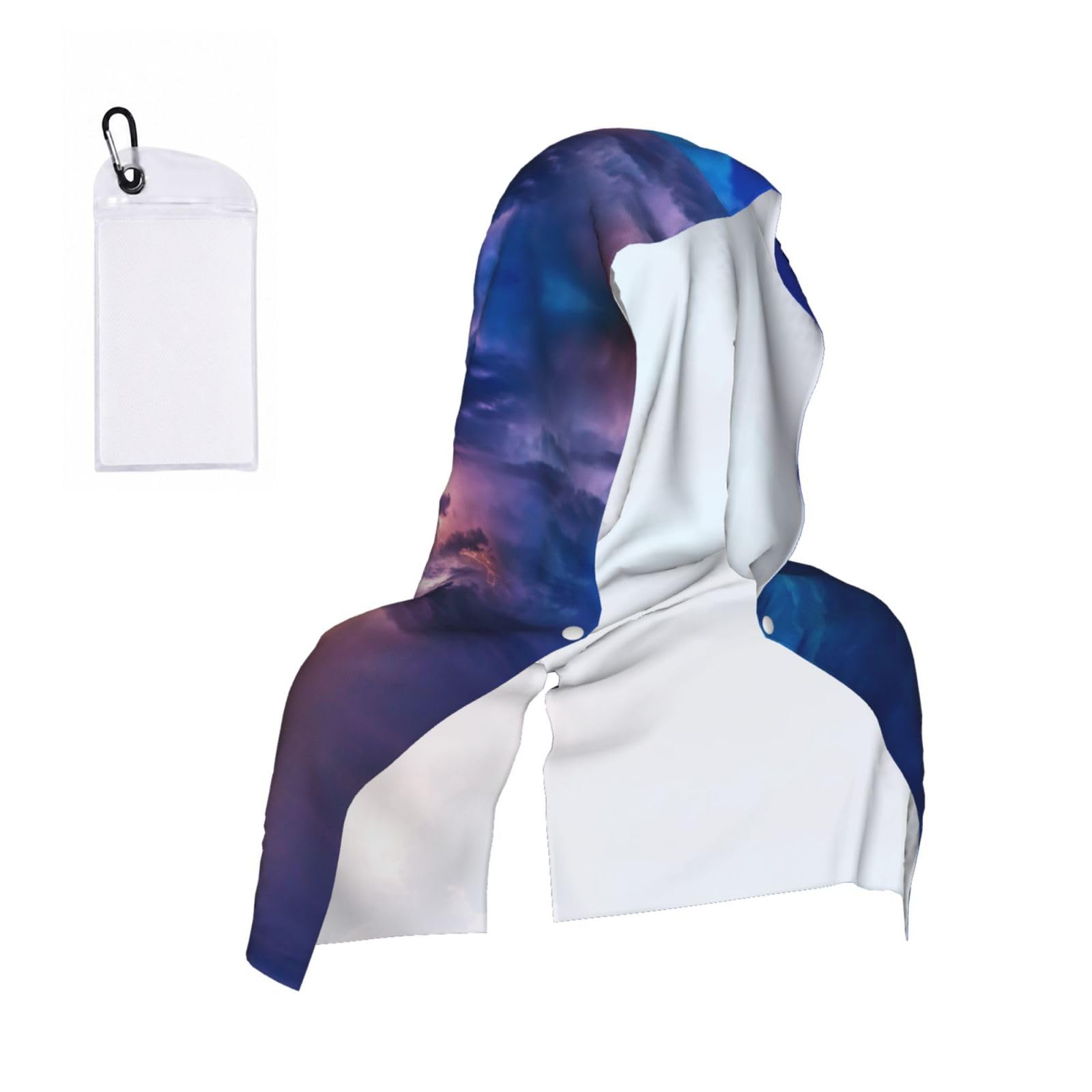 ESNAIUVCD Clouds Print Multifunctional Cooling Hoodie Bandana Portable Sweat Absorbing Design For Beach Workouts Exercise Heat Relief Accessories