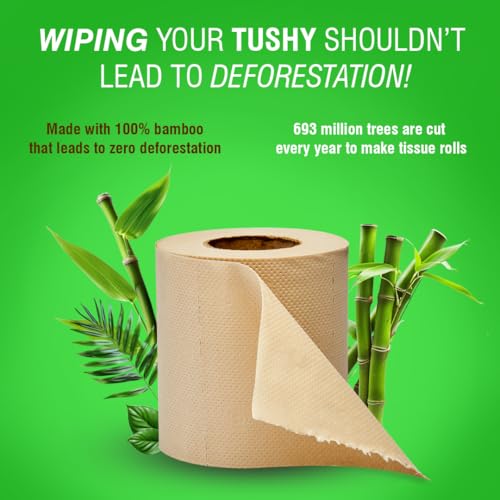 Image of Beco Toilet Tissue Rolls | 3-ply, 1920 Pulls (160 x 12 Rolls) | Tissue Paper Roll, Toilet Paper Roll - Eco Friendly, Soft & Highly Absorbent, 100% Natural Bamboo, Chemical-Free, Hypoallergenic