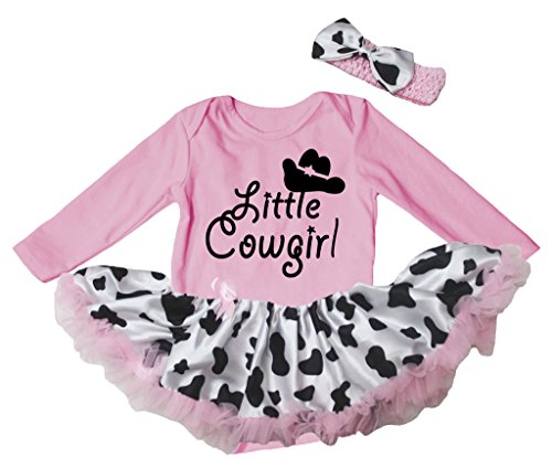 Body rose motif vache taille L/s style little cowgirl pour vetement bebe et theme western