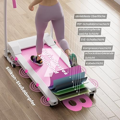 COSTWAY Inklapbare loopband voor thuis, joggingapparaat met 12 vooraf ingestelde programma's, lcd-display, transportwielen, flessenhouders en hartslagsensoren - Afbeelding 3