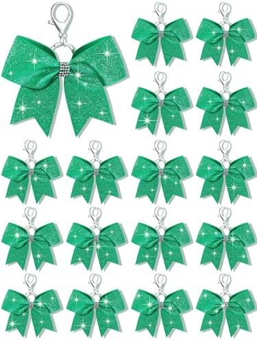 Image of Tondiamo Cheer Bow Keychain Cheer Keychain with Rhinestones Cheerleader Keyrings for Team Gift Cheerleading Sports Accessory