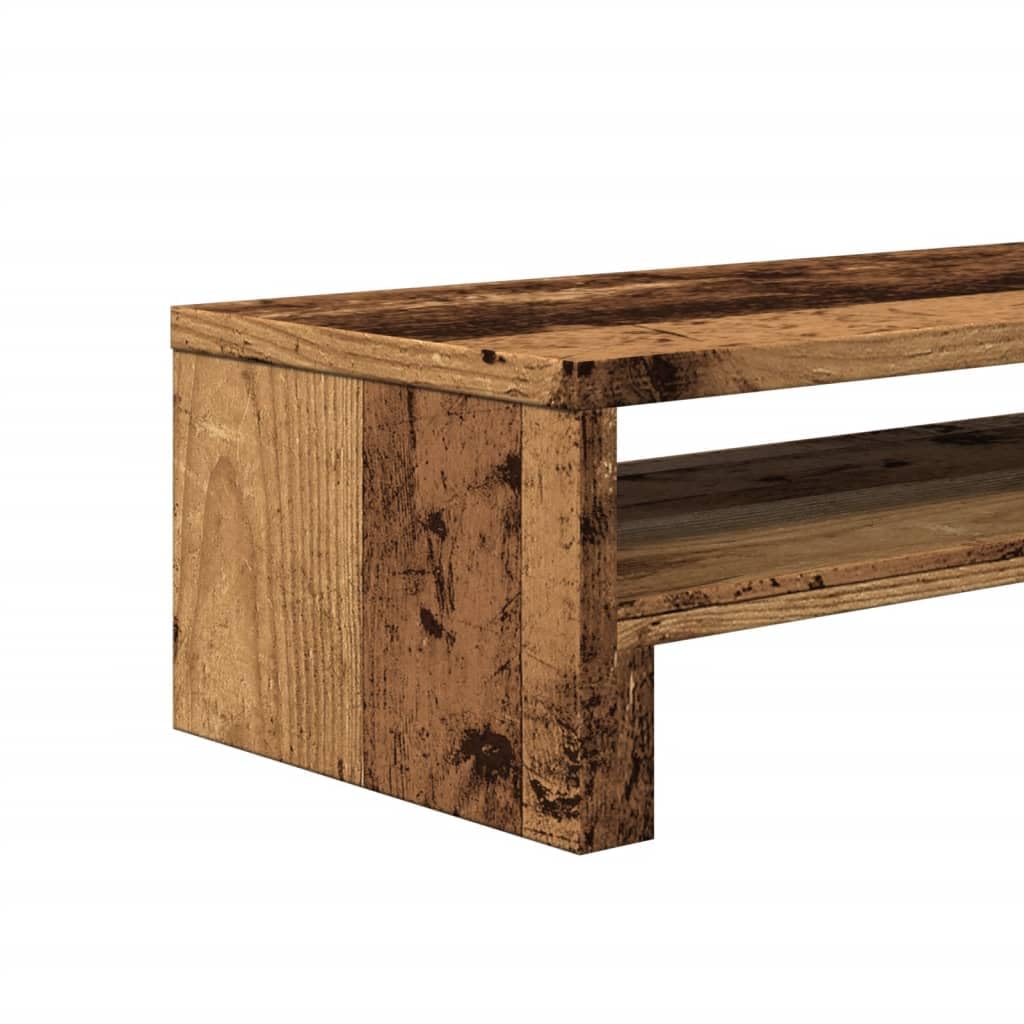 Supporto per monitor in legno effetto legno anticato, 54 x 22 x 15 cm, rialzo ergonomico per scrivania