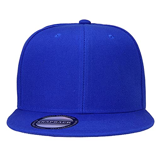 Image of Classic Snapback Hat Cap Hip Hop Style Flat Bill Blank Solid Color Adjustable Size