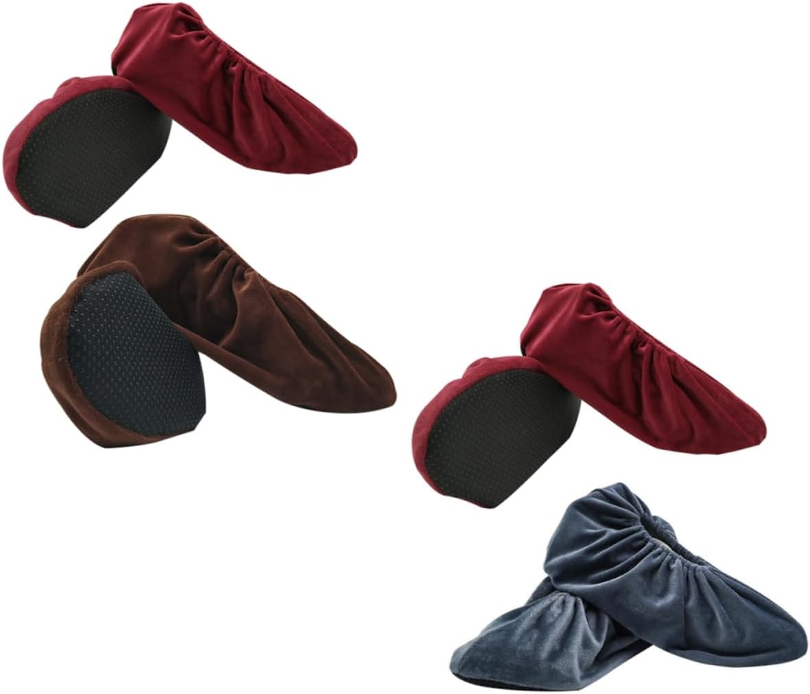 LIFKOME 4pairs Thickening Anti-slip Protective Shoe Covers for Boy Girl Durable Lint Material Random Colors for Outdoor Use and Rainy Days