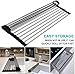 Roll Up Dish Drying Rack, Over The Sink Dish Drying Rack, Compact Kitchen Rolling up Sink Plate Drying Rack, Portable Dish Rack Dish Drainer, Urwanti Foldable Stainless Steel Sink Rack (17.8
