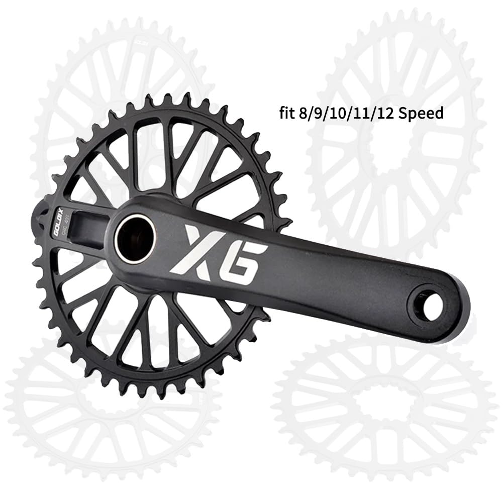 Guarnitura per Mountain Bike da 170/175 mm, 32-48 Denti Stretti e Larghi, guarnitura scheletrata, Bracci pedivella Cavi integrati con Movimento Centrale BSA, Adatta a 8-12 velocità