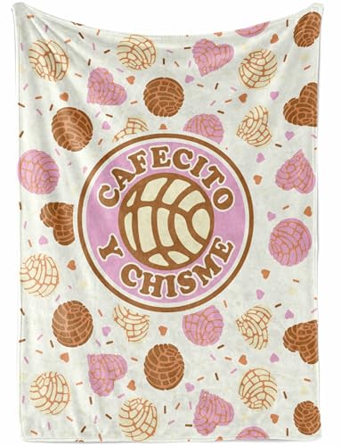 InnoBeta Concha Throw Blanket Mexican Concha Gifts for Women and Concha Lovers Tortilla Blanket 50 x 65 Cafecito Y Chisme