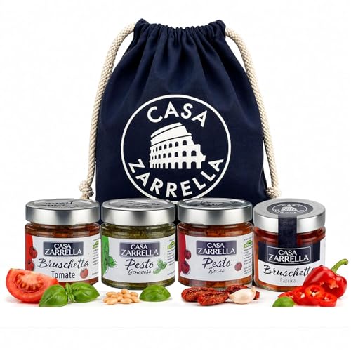 Italienisches Feinkost Geschenkset – Casa Zarrella Pesto & Bruschetta Set...