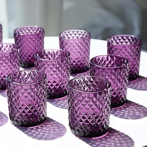 Woho 12pcs Purple Votive Candle Holders Set Cover