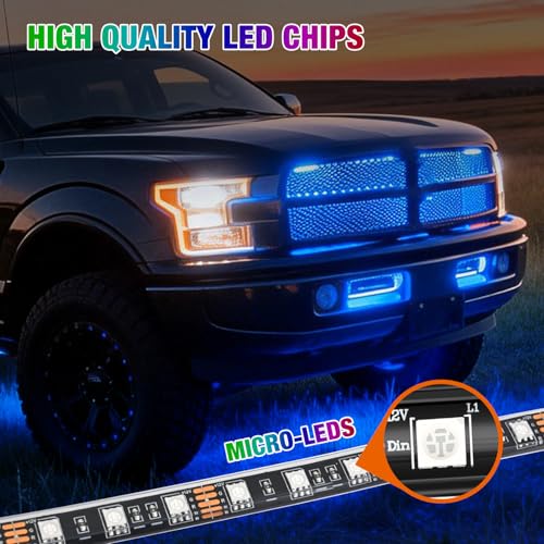 Image of Nilight 4PCS 24 inch RGB LED Grille Light Strips with APP & Remote Control