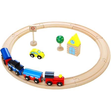 Amazon 木製おもちゃのだいわ 汽車レールセット ベーシック 13pcs レール おもちゃ