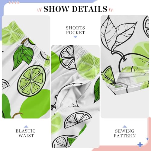 ZZXXB Lemon Lime Boys Long Pants Soft Trousers Elastic Waist Kids Lounge Bottoms with Pockets S-XL4