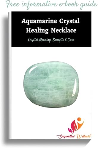 Miniatura 4 de Collar de cristal curativo de aguamarina promueve la claridad, la calma y la comunicación. Colgante de piedra natural, Piedra, Aguamarina
