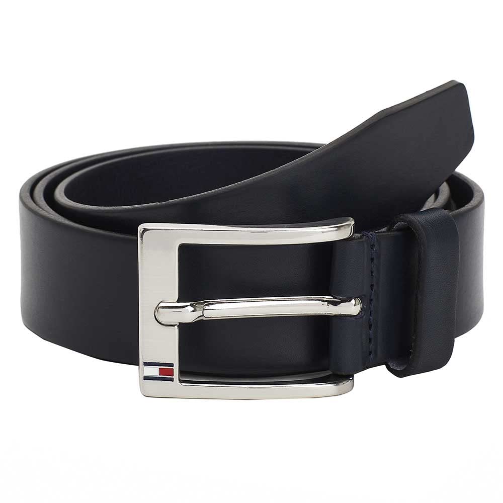 Tommy Hilfiger Men’s New Aly Leather Belt, Blue (Midnight), 39.4 inches