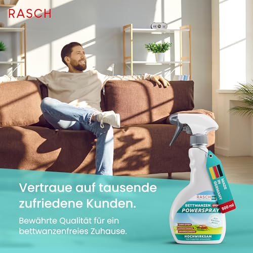 RASCH HOME DEFENDER® Bettwanzen Spray [500ML] - Spray zur Bettwanzen Bekämpfung Hochwirksam - Mittel zur Bettwanzenbekämpfung - Laborgeprüftes Anti Bettwanzenspray mit effektiver Sofortwirkung