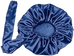 Touca de Cetim Difusora Hot p/Cabelo Santa Clara cor:azul marinho