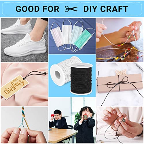 Elastic String Cord, Selizo 2 Pack Stretchy String For Bracelets, Necklace, Beading, Jewelry Making And Sewing (1.2 Mm, 109 Yards, Black & White) #TOP6