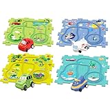 Pista de Coche para Niños Pista de Puzzl DIY Ruta Juego Educativo Regalos Juguetes para Niños 2 3 4 5 6 Años(4x4x4x4)