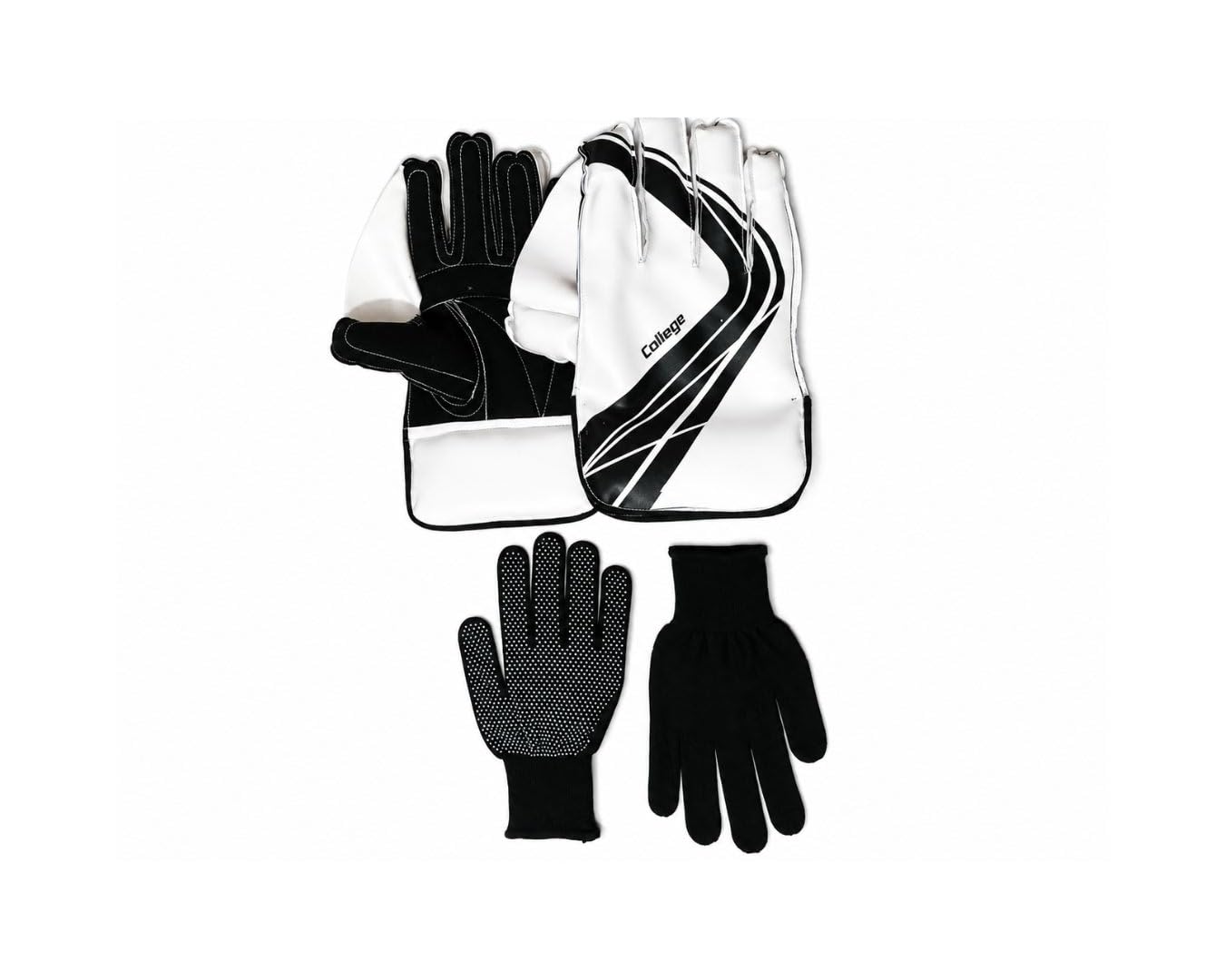 Cricket Wicket Keeping Gloves with Free Inner Gloves Leather & pu Construction for Tennis Cricket-image-44