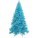 Vickerman Pre-Lit Sparkling Sky Blue Artificial Christmas Tree with Teal Lights, 7'