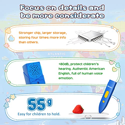 image for Qiaojoy Bilingual Interactive World Map for Kids Learning and Educatio