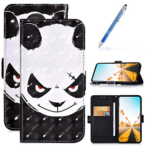 Robinsoni Case Compatible with Motorola G5S Plus Cover PU Leather Case Folio Flip Wallet Cover with Kickstand Hand Strap Card Slots Magnetic Closure Notebook Cover Wallet Case,Kongfu Panda