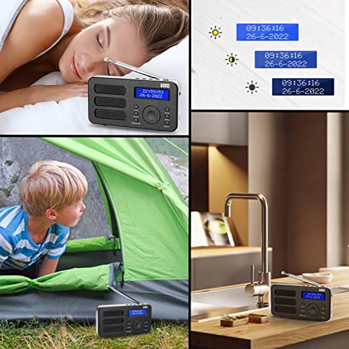 Tragbares Radio mit DAB+/DAB/FM - August MB225 - RDS 40 Presets Radiowecker Stereo/Mono Digitalradio mit Sleeptimer Doppelalarm Snooze und wiederaufladbare Batterie Audioanschluss einfach für Senioren – Bild 8