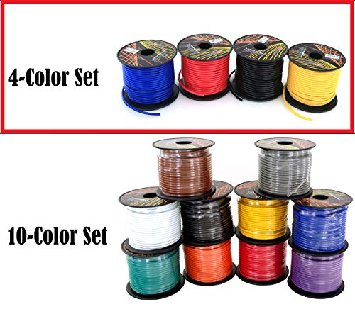14 Gauge 4 Color Pack In 100 Ft Roll (400 Feet Total) Copper Clad Aluminum Cca Low Voltage Primary Wire For Automotive Harness Car Audio Video Wiring. Also In 10 Color Combo #TOP1