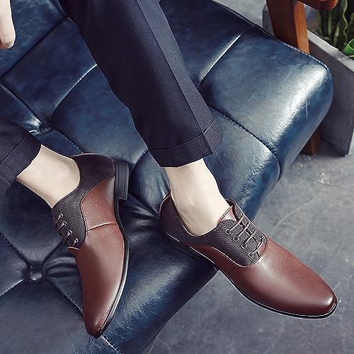 Mens Dress Shoes Fashion Lace-Up Pointed-Toe Formal Suit Shoes Classic Modern Business Wedding Oxford Shoes for Men3
