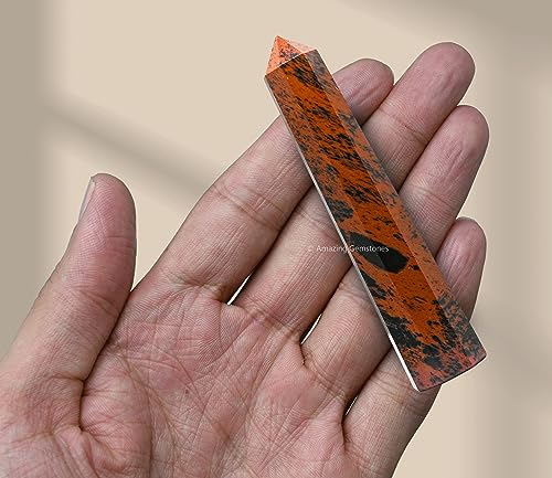 Image of Amazing Gemstone Mahogany Obsidian Crystal Towers ~ Natural Healing Crystal Point Obelisk for Reiki Healing and Crystal Grid (3 inch to 4 inch INCH)