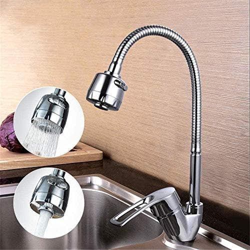 Robinet de cuisine mitigeur eau chaude et froide en alliage de zinc pour évier monotrou