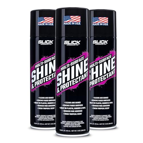 Slick Products Shine & Protectant Spray 17.35 FL OZ. - High Gloss Clear Coating Renew Vinyl,...