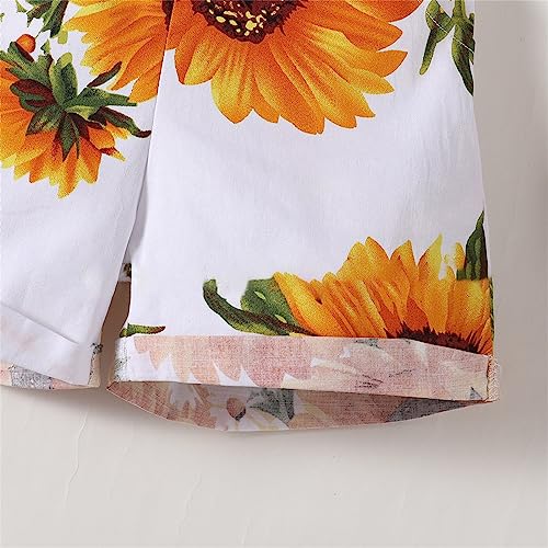 Toddler Girl Baggy Overall Pants Sunflower Printed Wide Leg Soft Baggy Casual Jumpsuits Loose Cute Trendy Trousers4