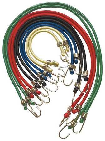 Bungee Cord Assortment, Hook, 36 In.L, PK10