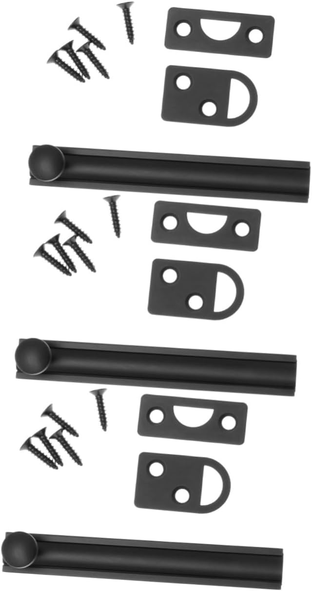 Angoily 3pcs 4 Door Latches Hardware 4 Inch Safety Door Bolts Theft Lock Buckle Easy Install