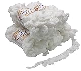 loop wolle grau 9m je Knäuel, gesamt 45m 5 x 100 Gramm Strickwolle Alize Puffy, 500 Gramm Fingerstrick - Wolle super bulky, Schlaufenwolle, Stricken ohne Nadel (weiß 55)
