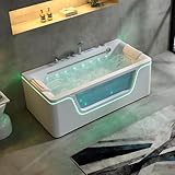 WhirlWell 67x33.5 in. Alcove Whirlpool Thermostatic Bathtub with Central Drain, LED Waterfall, Skirt Light Belt, Bluetooth, Water & Air Jets, UL Motor & Blower, Digital Control, Heater, White Acrylic WhirlWell 67x33.5 in. Alcove Whirlpool Thermostatic Bathtub with Central Drain, LED Waterfall, Skirt Light Belt, Bluetooth, Water & Air Jets, UL Motor & Blower, Digital Control, Heater, White Acrylic