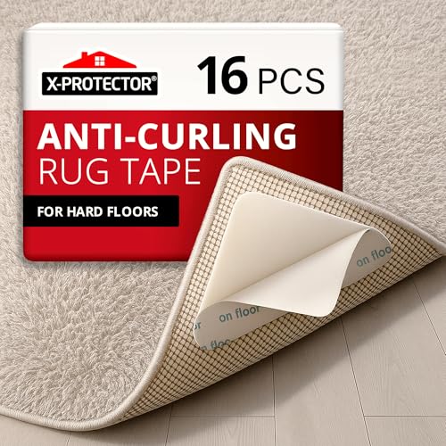 X-Protector Rug Tape - 16 Pcs Set - White Anti-Slip & Anti-Curling Car