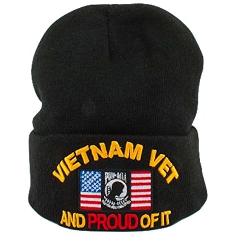 U.S. Warriors Military Licensed Winter Knit Beanie Skull Caps (Proud Vietnam Vet) Cover