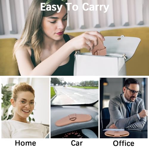 Image of CREATCABIN Glasses Case Slim Sunglasses Case Bag Portable Lightweight Travel Leather Eyeglasses Spectacle Holder Pouch Cover with Soft Cleaning Cloth Gift for Women Men Holiday 6.9x3.4 Inch BurlyWood