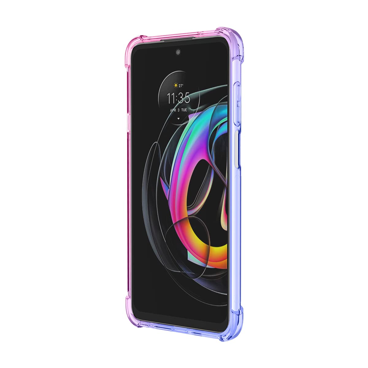 Ueokeird Funda Para Motorola Edge 20 Lite/Moto Edge 20 Fusion XT2139 Con Protector De Pantalla De Vidrio Templado, Funda De Cuerpo Completo Con Patrón De Mariposa Transparente Para Motorola Moto Edge