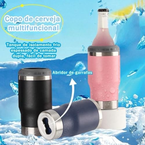 Copo termico com abridor e tampa, Copo termico para cerveja chopp bebidas gelada e quente copo multu