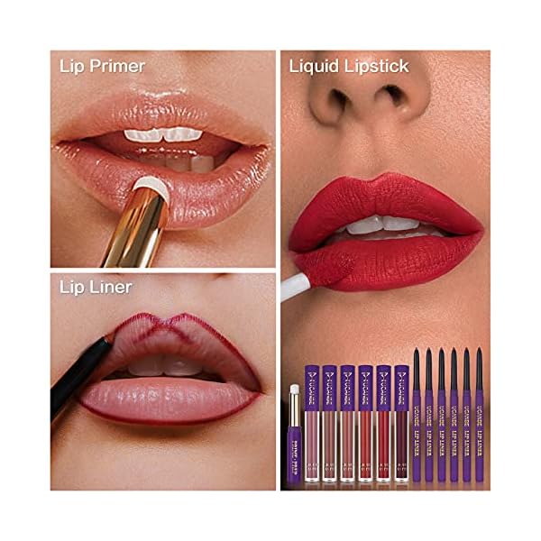 UCANBE-13pcs-Ladys-Night-Lipstick-Makeup-Set-6-Velvety-Matte-Liquid-Lipsticks-6-Matching-Smooth-Lip-Liner-1-Moisturizing-Lip-Gloss-Primer-Waterproof-Long-Lasting-Lip-Make-Up-Gift-Kit UCANBE 13pcs Lady's Night Lipstick Makeup Set, 6 Velvety Matte Liquid Lipsticks + 6 Matching Smooth Lipliner Pencil + 1 Moisturizing Lip Gloss Primer, Waterproof Long Lasting Lip Make Up Gift Kit