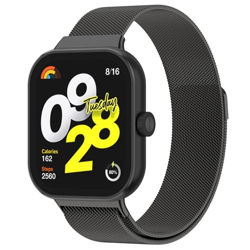 YLK Metal Correa Compatible con Xiaomi Mi Band 9 Pro/8 Pro/Xiaomi Redmi Watch 5/4 Hombre Mujer, Acero Inoxidable Ajustable, Pulseras de Repuesto (Gris)